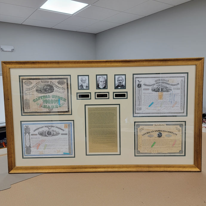 Conservation Framing of Antique Stock Certificates and Bonds