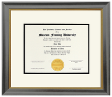 Load image into Gallery viewer, Black with Gold Lining Frame, Double Matted