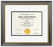 Load image into Gallery viewer, Black with Gold Lining Frame, Double Matted